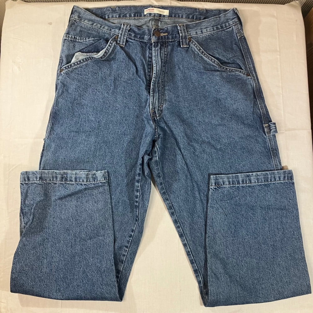 Signature by Levi Strauss Mens Carpenter Straight Leg Jeans W36 L32 91600-0092